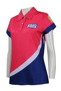 P838 Large order women's short-sleeved Polo shirt Design contrast color women's short-sleeved Polo shirt Waist-dressing Women's Polo shirt manufacturer 
